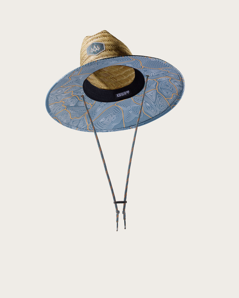 Hemlock Kids UPF50+ Lifeguard Straw Hat in Nomad Blue print