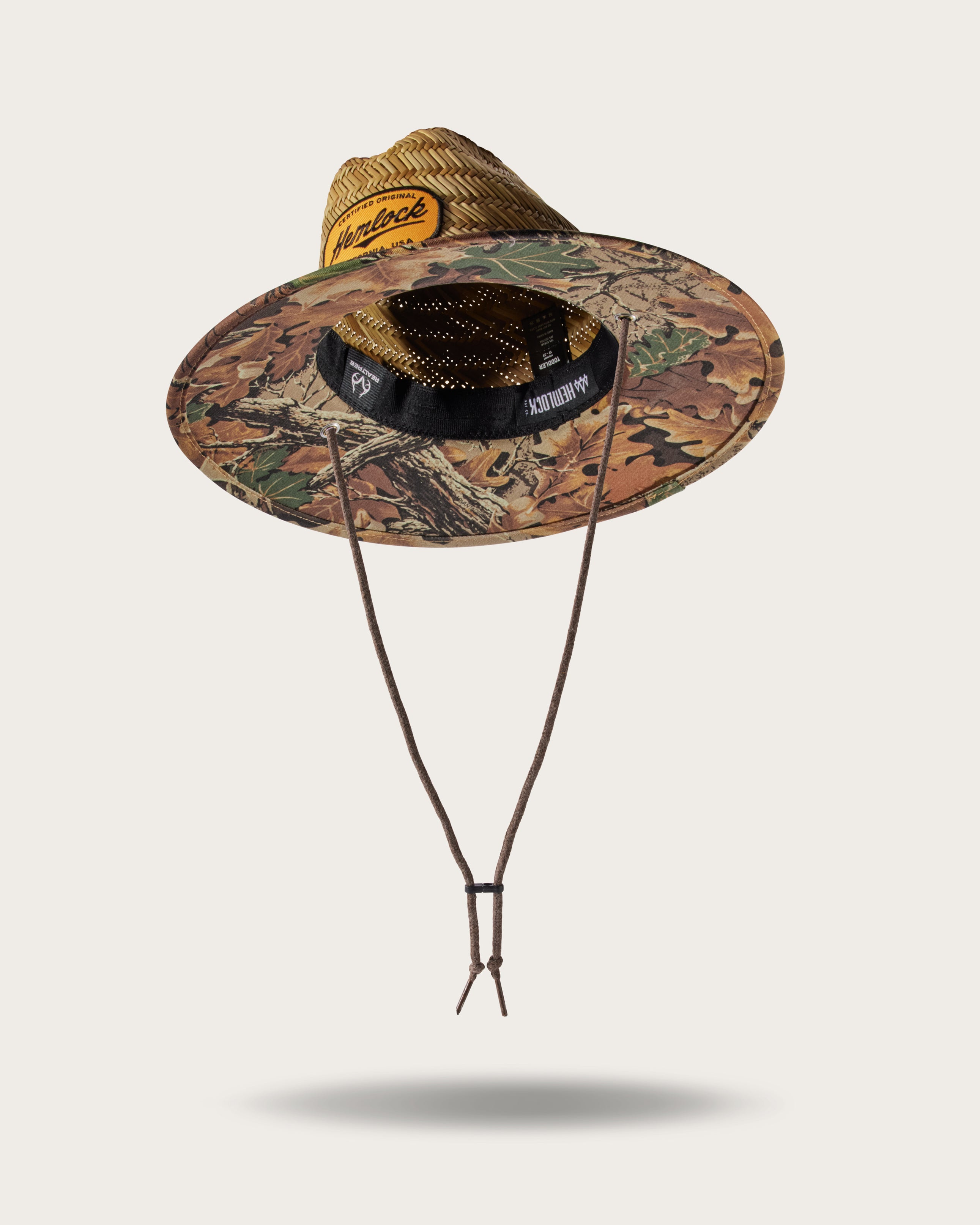 Hemlock Kids UPF50+ Lifeguard Straw Hat in Realtree Advantage Camo print