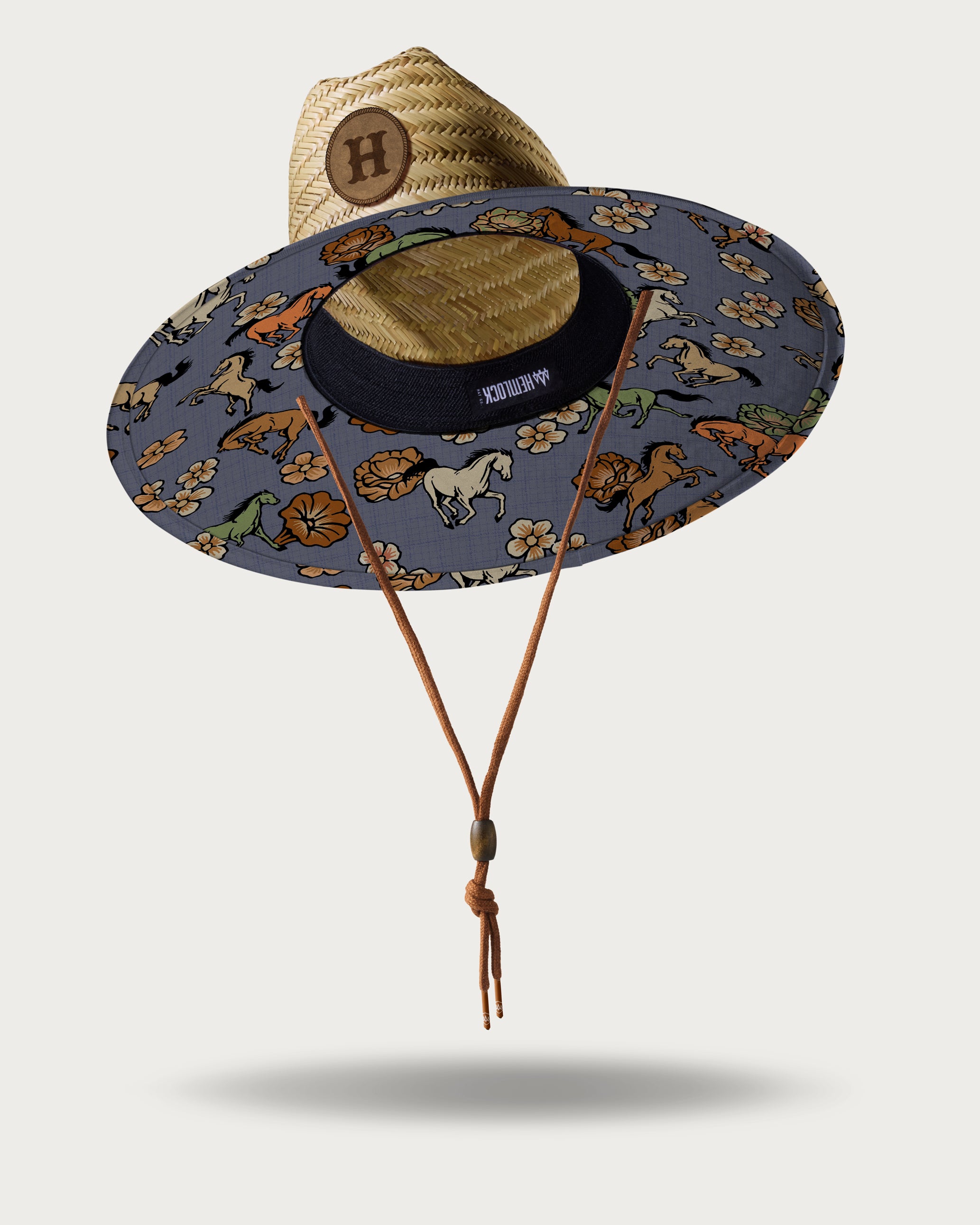 Hemlock UPF 50+Lifeguard Straw Hat in Floral Bronco print