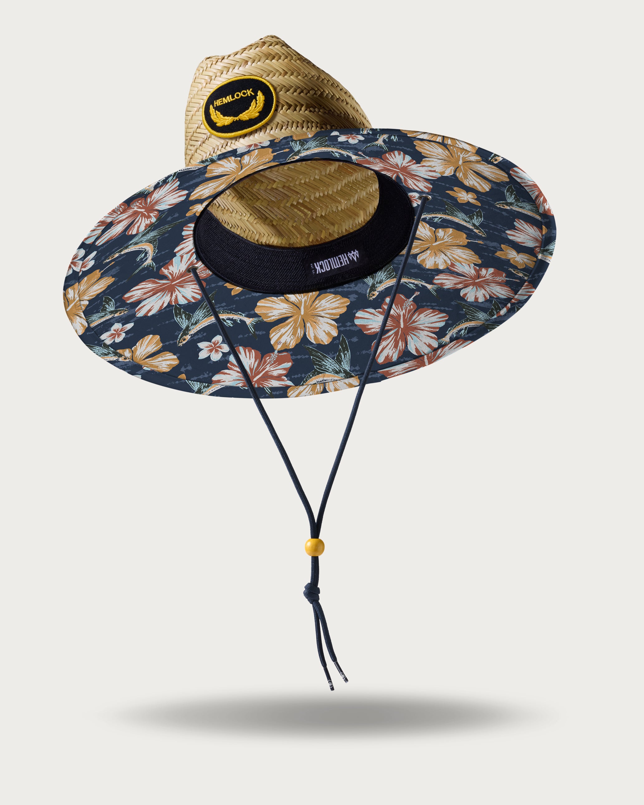 Hemlock UPF50+ Lifeguard Straw Hat Flying Fish print