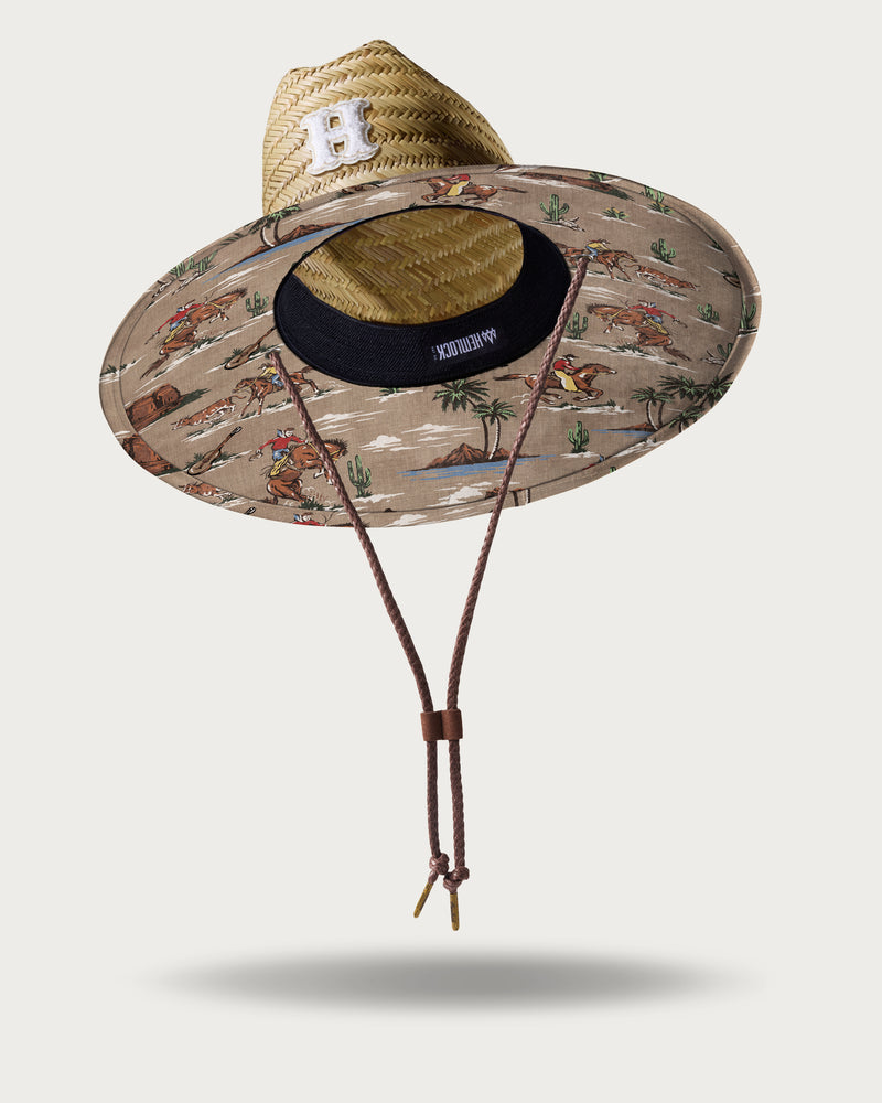 Hemlock UPF50+ Lifeguard Straw Hat Island Cowboy print