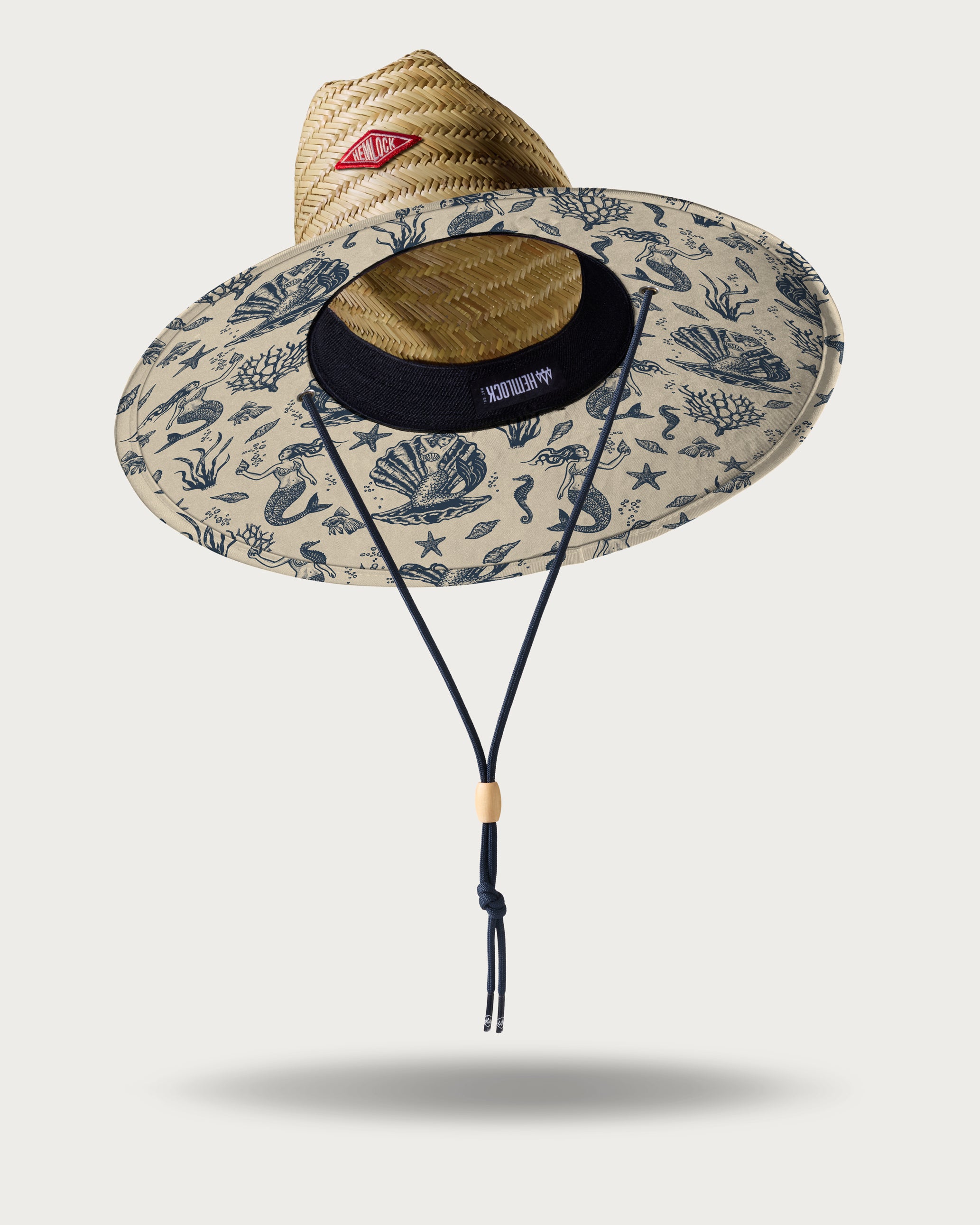 Hemlock UPF50+ Lifeguard Straw Hat Mermaid print