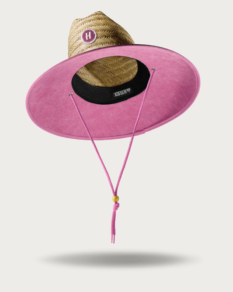 Hemlock UP50+ Lifeguard Straw Hat in Solid Pink color