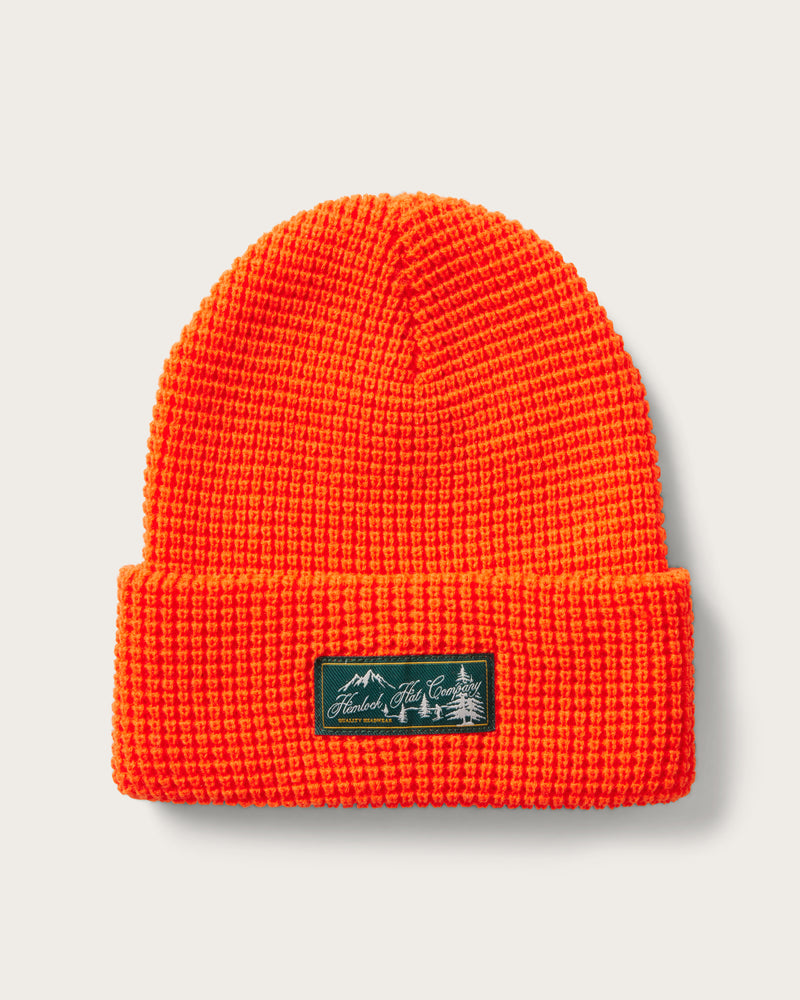 Hemlock Meadows Beanie in Flame color