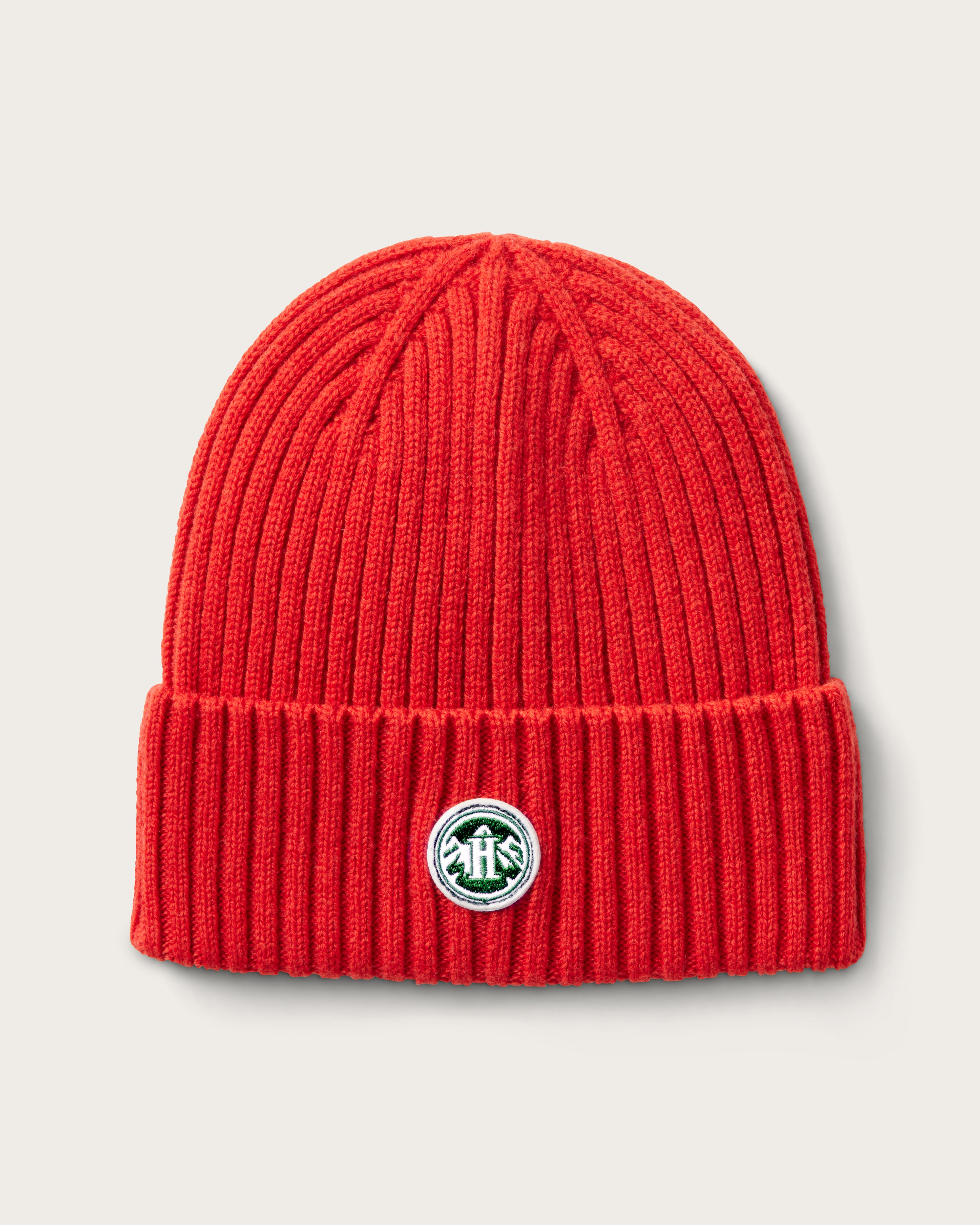 Hemlock Peak Beanie in Flame color