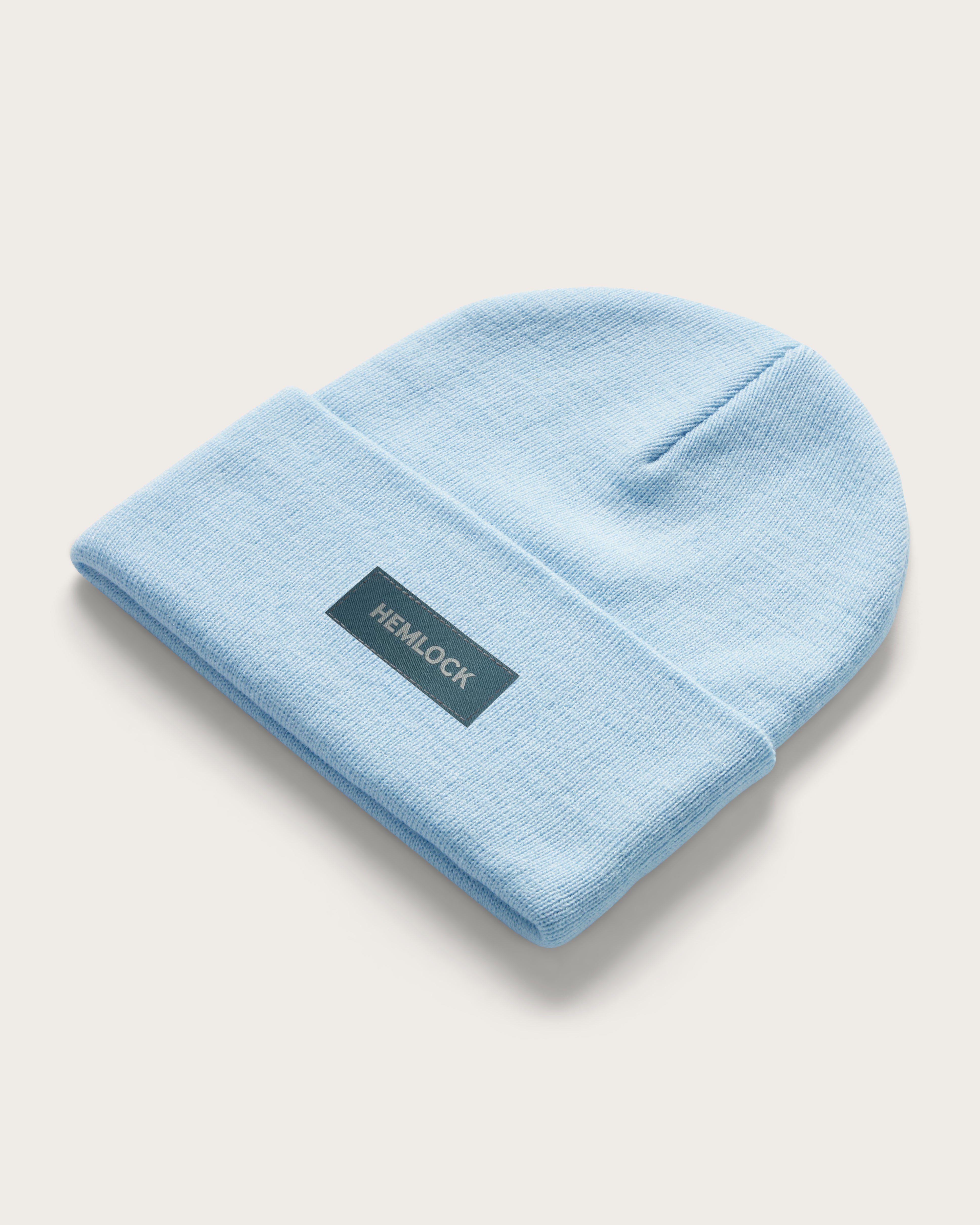 Hemlock Baby Beacon Beanie in Glacier Blue at an angle
 