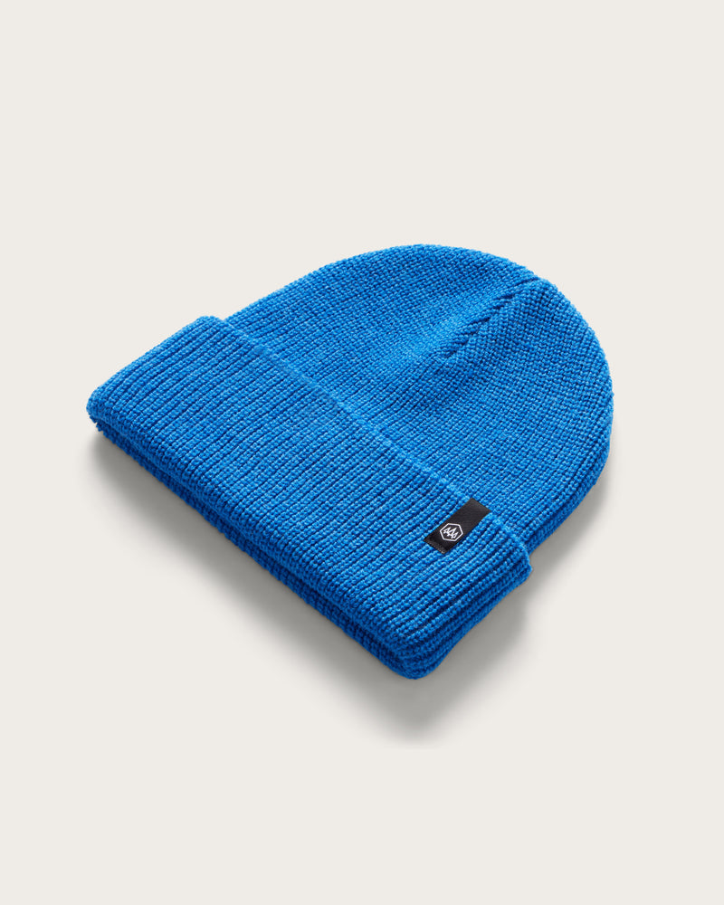 Hemlock Ranger Beanie in Cobalt color at an angle