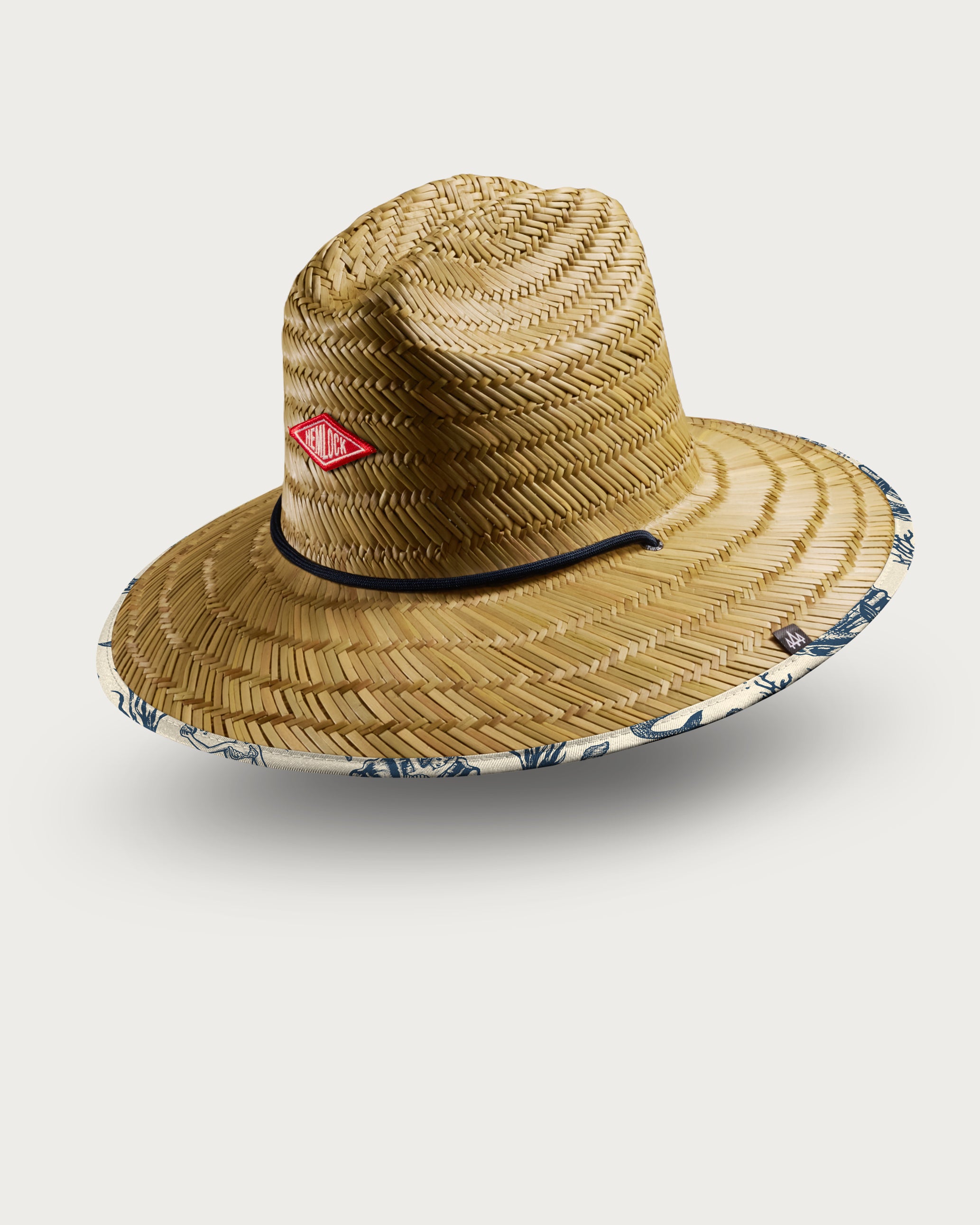 Hemlock UPF50+ Lifeguard Straw Hat Mermaid print side view