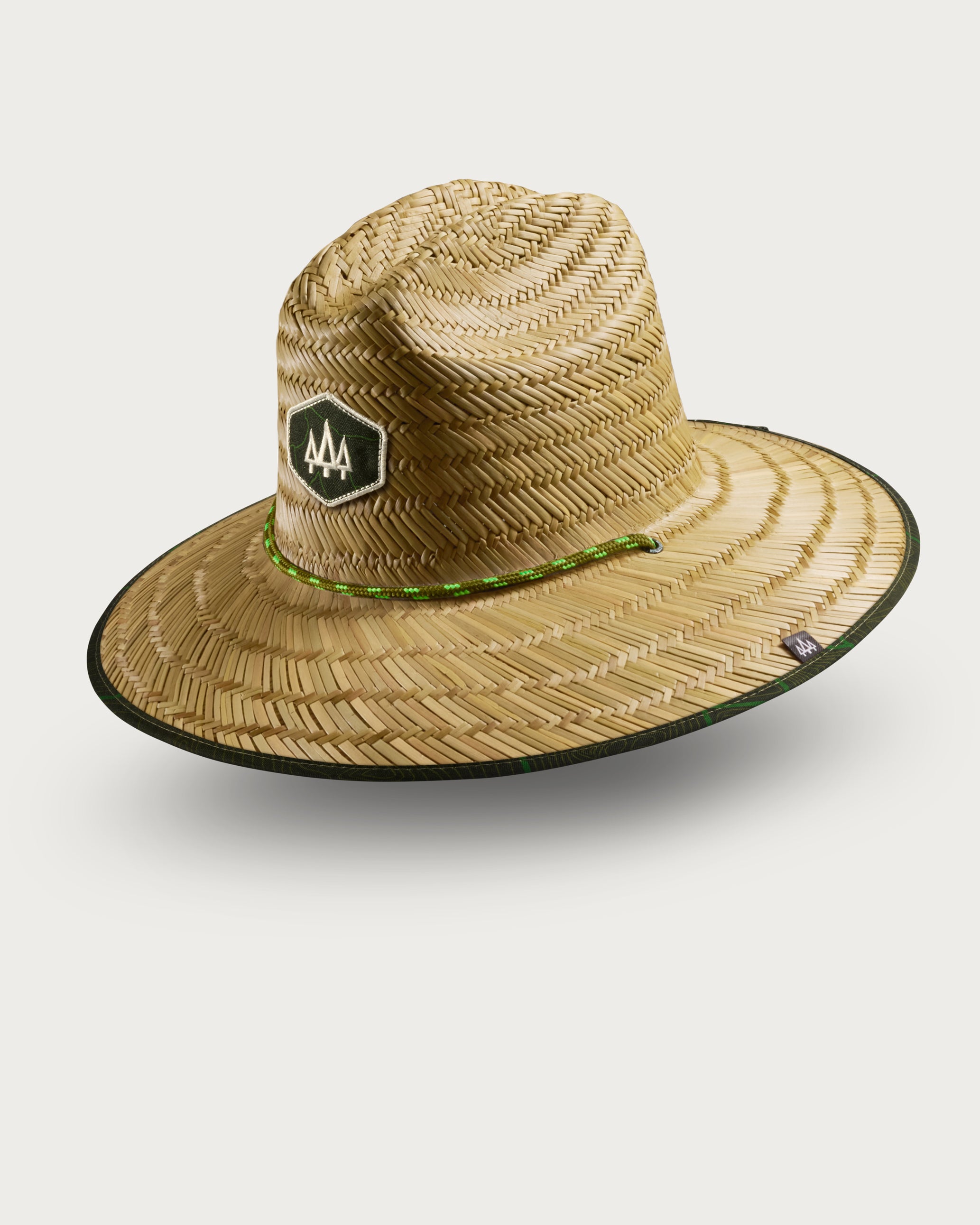 Hemlock UPF50+ Lifeguard Straw Hat Nomad Green print side view