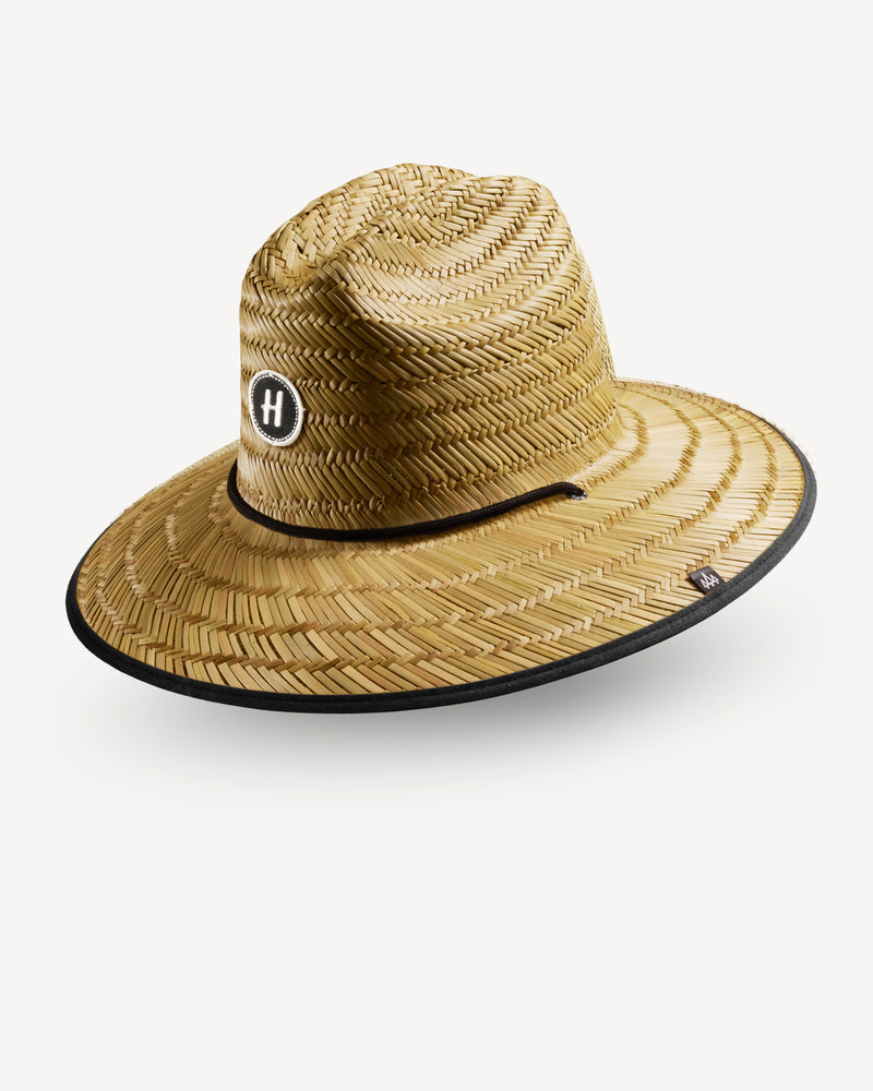 Hemlock Lifeguard Straw Hat in Bare Black side view