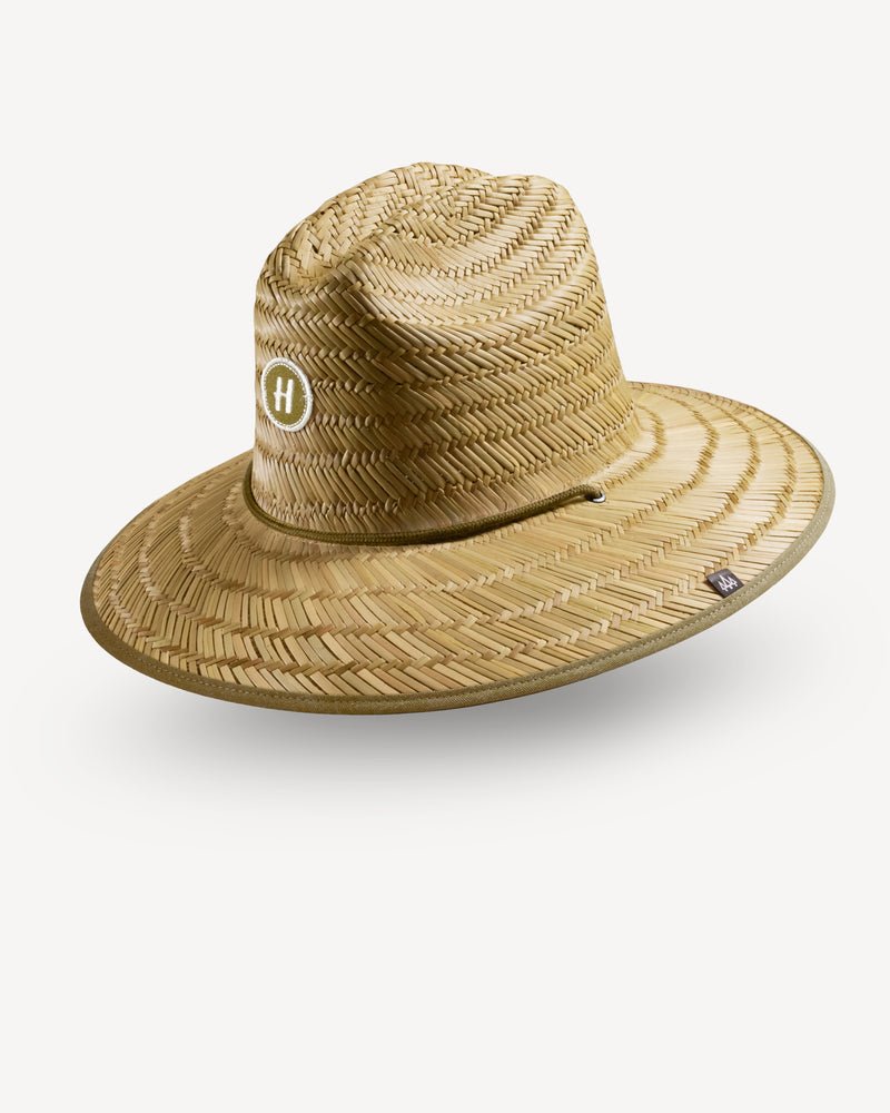 Hemlock Lifeguard Straw Hat in Bare Olive side view