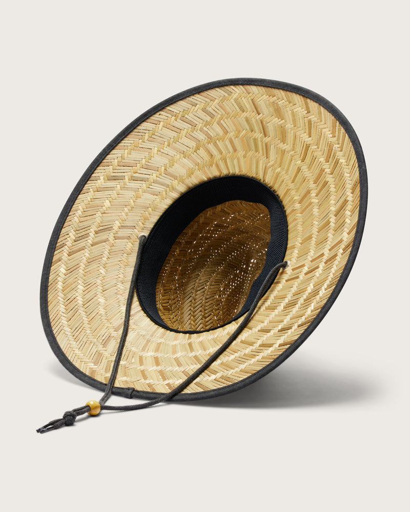 Hemlock Lifeguard Straw Hat in Bare Black bottom view