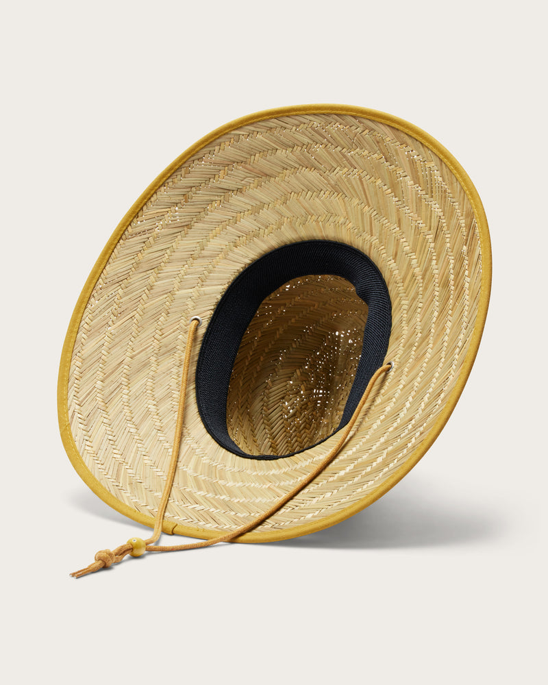 Hemlock Lifeguard Straw Hat in Bare Honey color bottom view