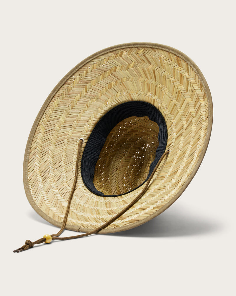 Hemlock Lifeguard Straw Hat in Bare Olive bottom view