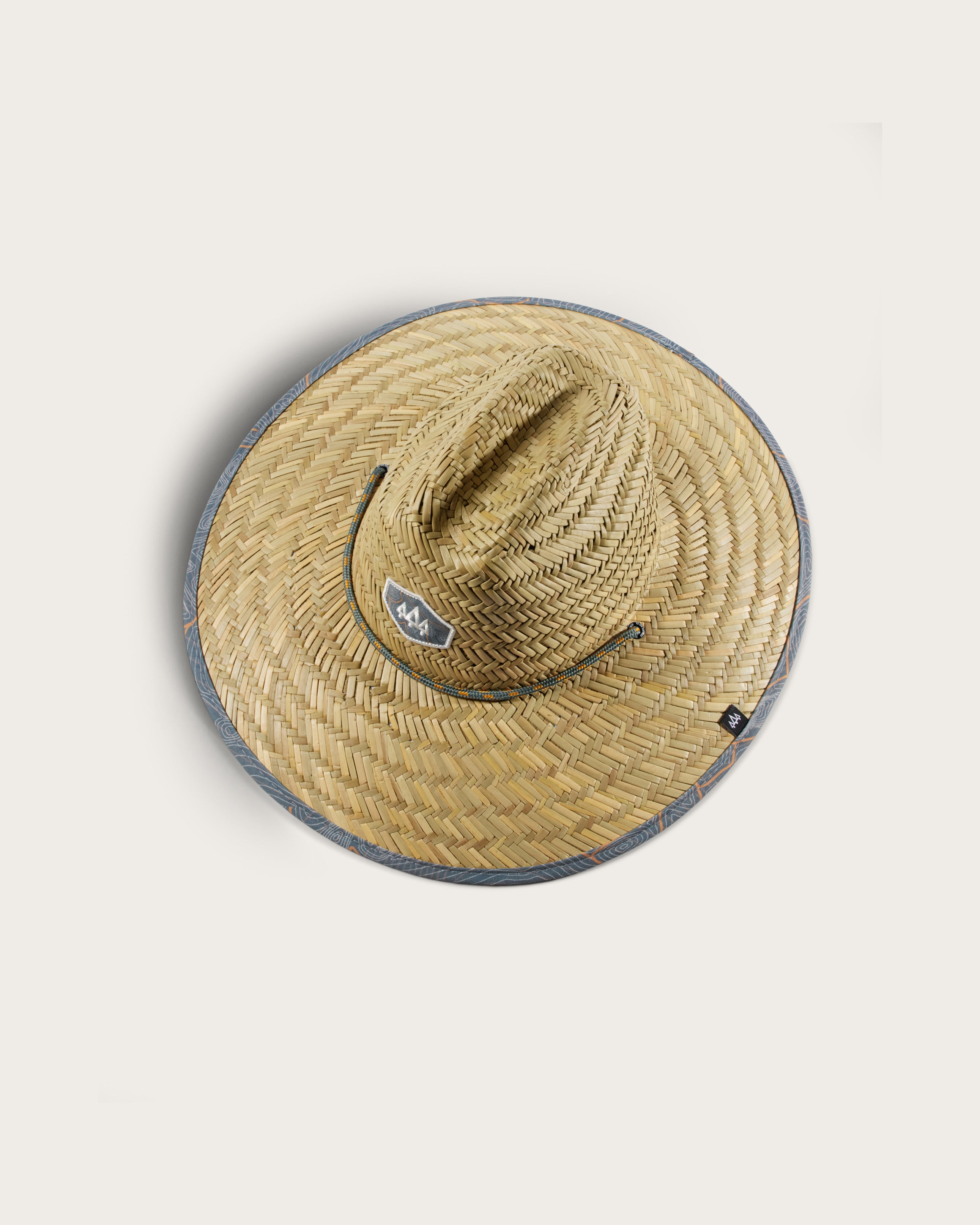 Hemlock Kids UPF50+ Lifeguard Straw Hat in Nomad Blue print top view