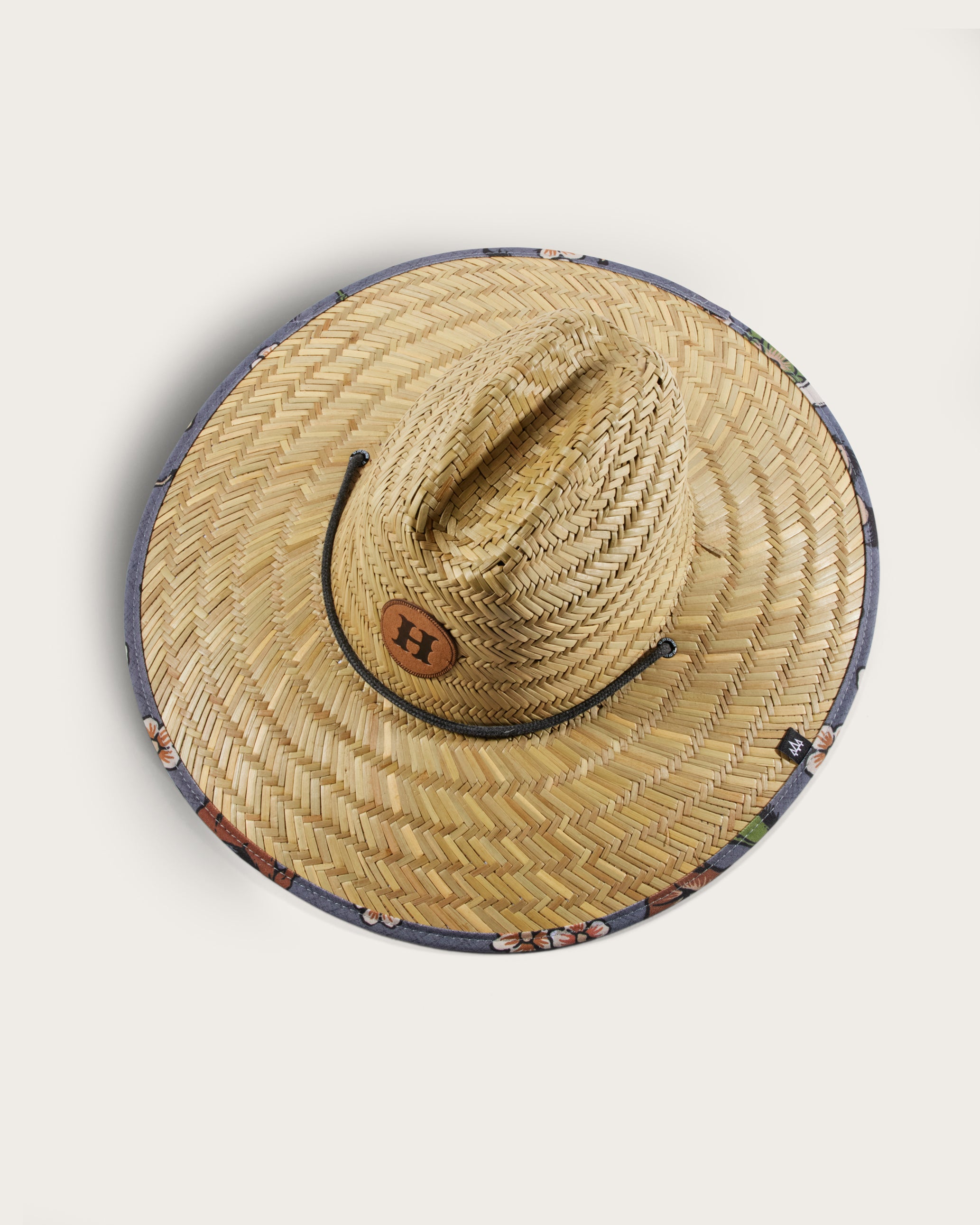 Hemlock UPF 50+Lifeguard Straw Hat in Floral Bronco print top view