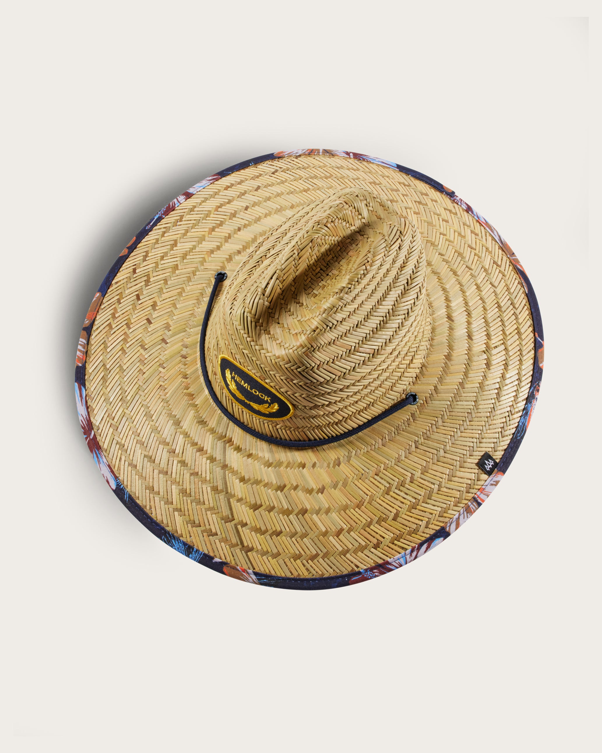 Hemlock UPF50+ Lifeguard Straw Hat Flying Fish print top view