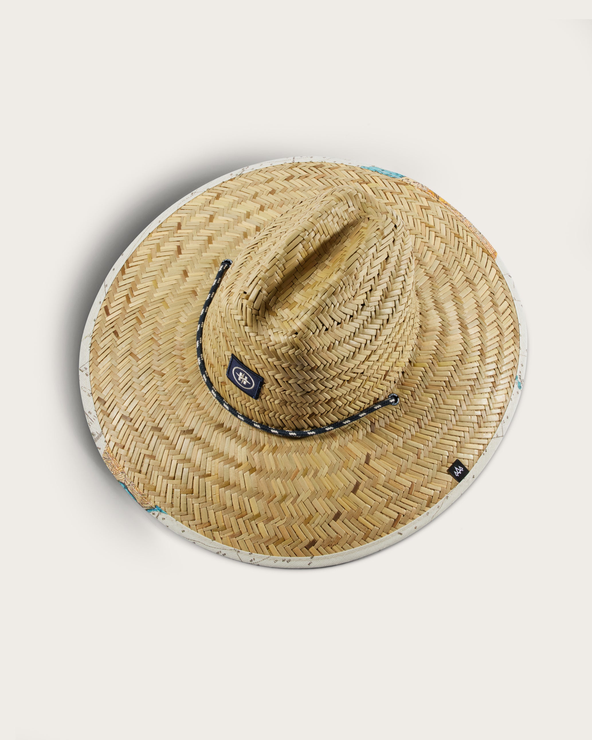 Hemlock UPF50+ Lifeguard Straw Hat Latitude print top view