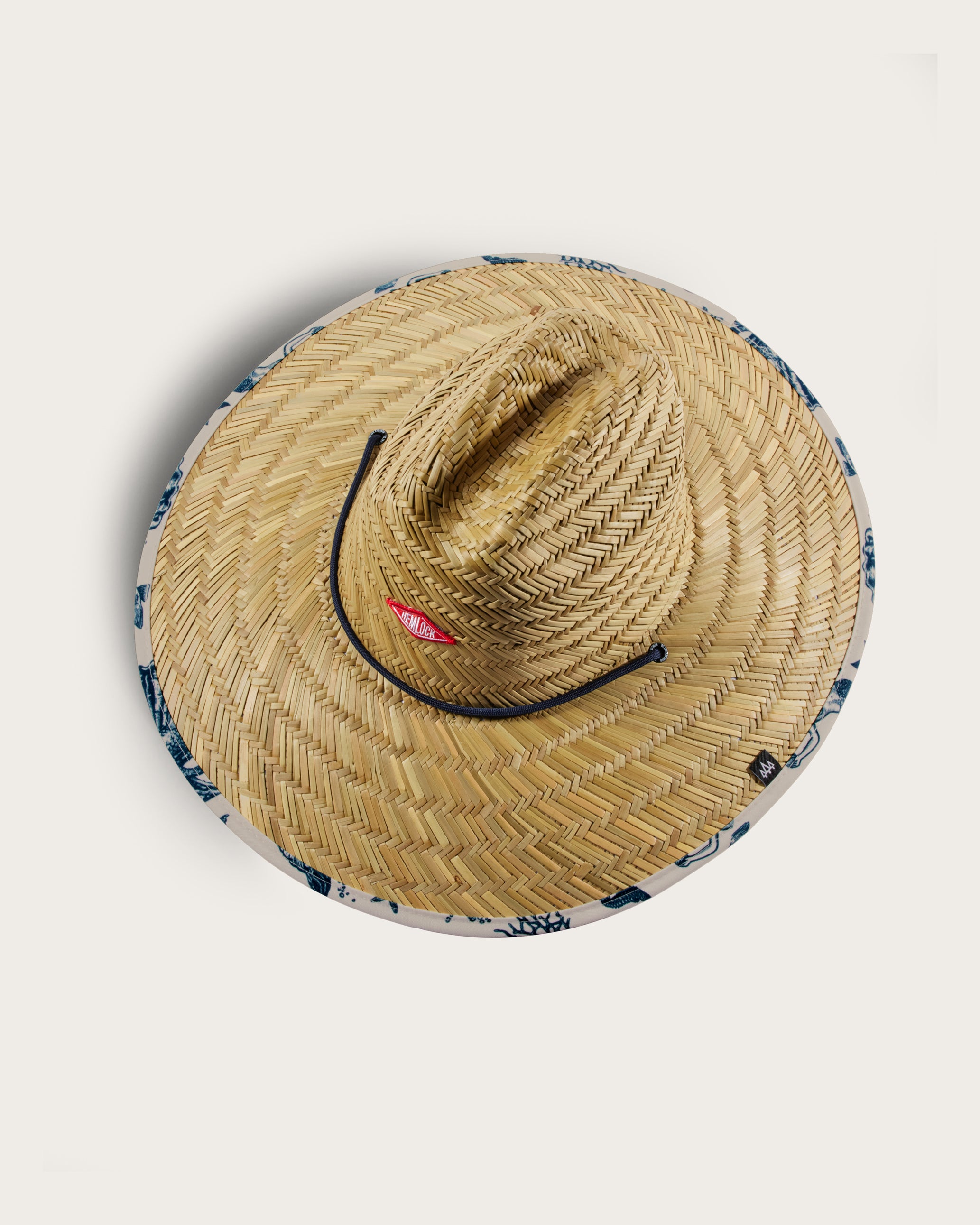 Hemlock UPF50+ Lifeguard Straw Hat Mermaid print top view