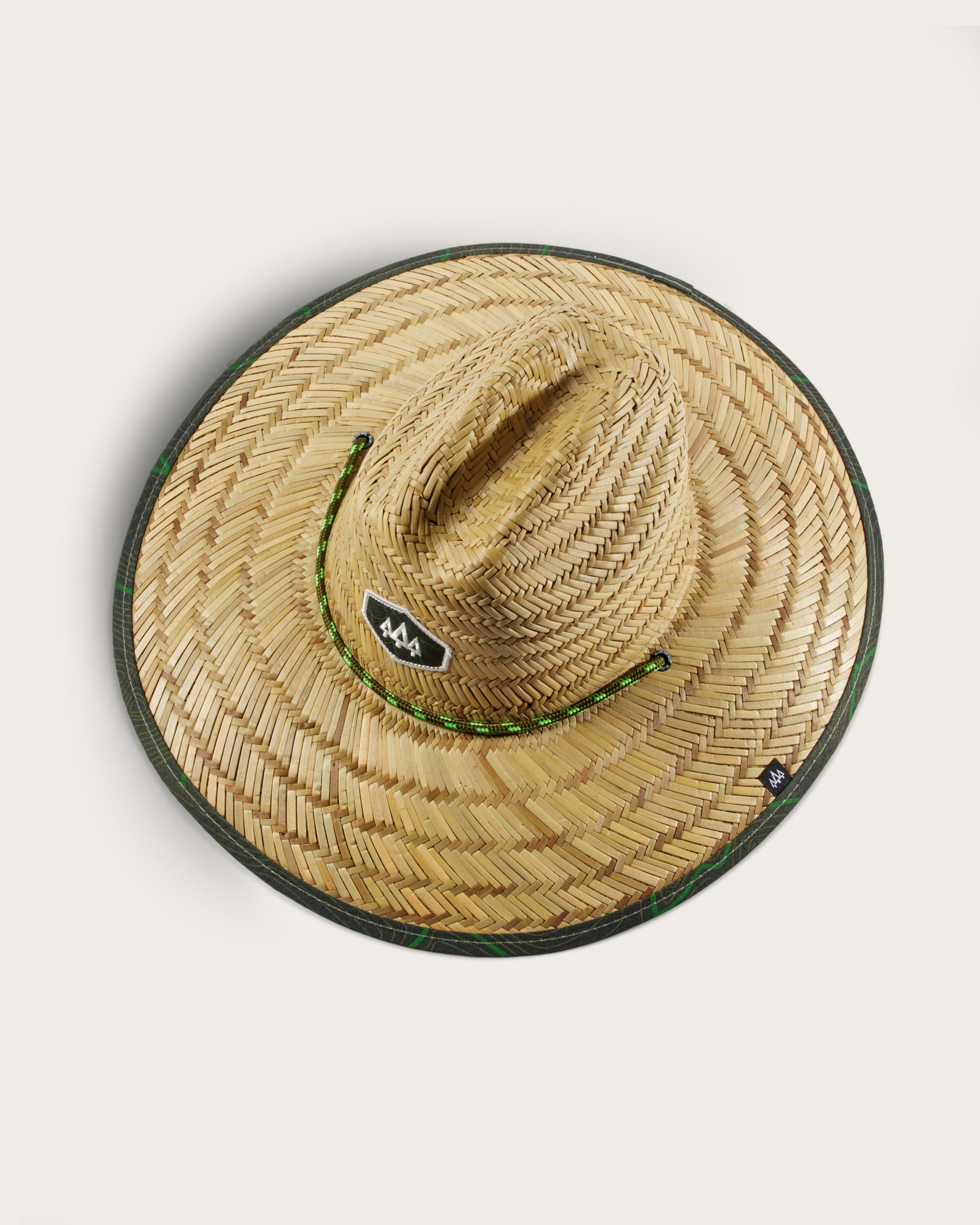 Hemlock UPF50+ Lifeguard Straw Hat Nomad Green print top view