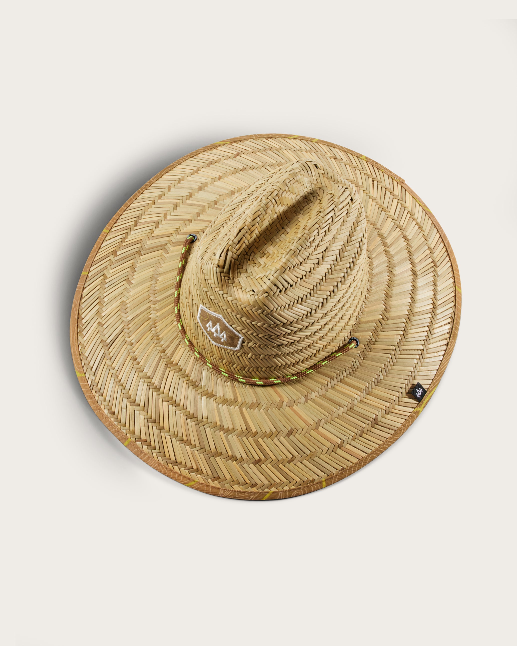 Hemlock UPF50+ Lifeguard Straw Hat Nomad Honey print top view