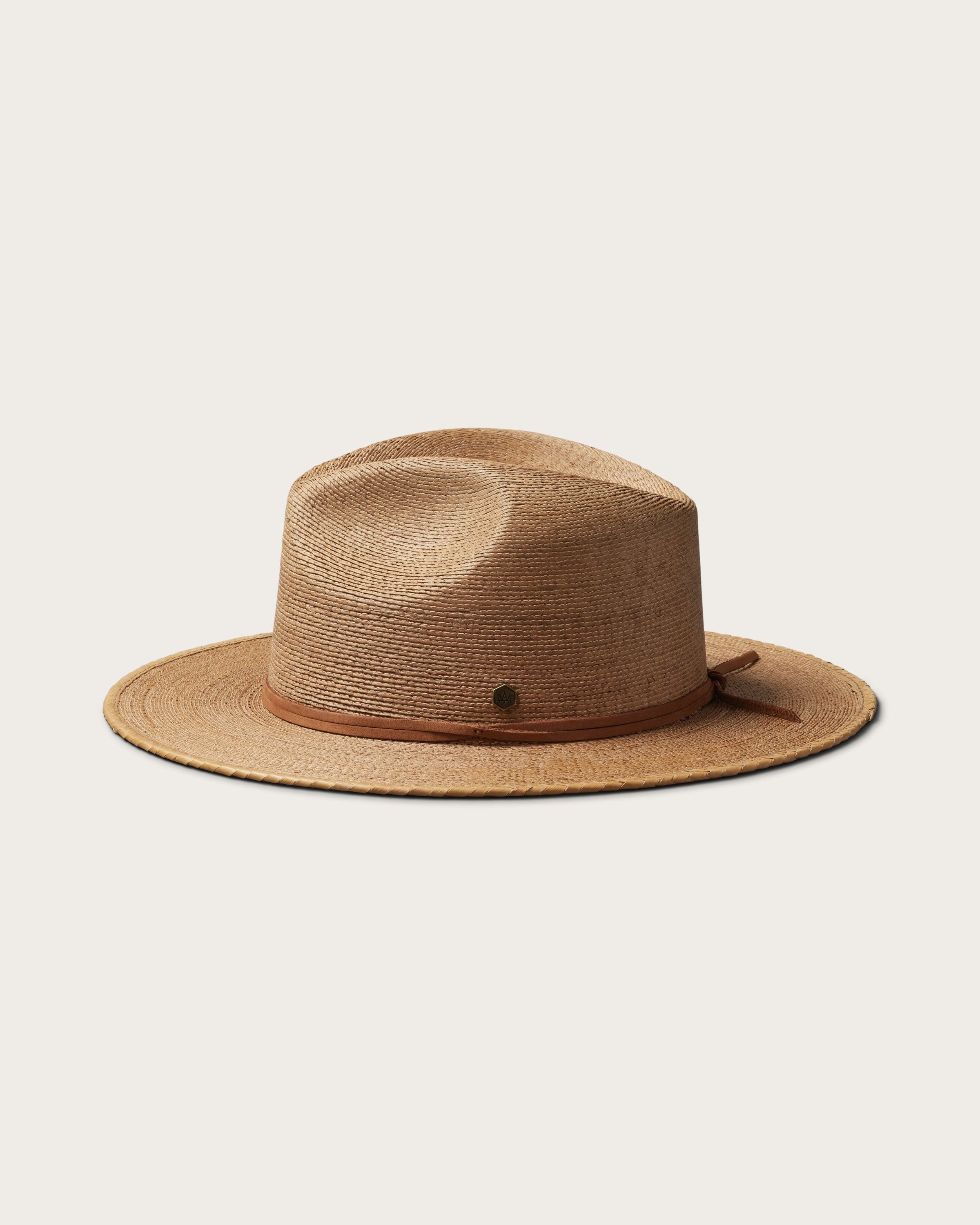 Hemlock Botero Straw Fedora in Saddle side profile