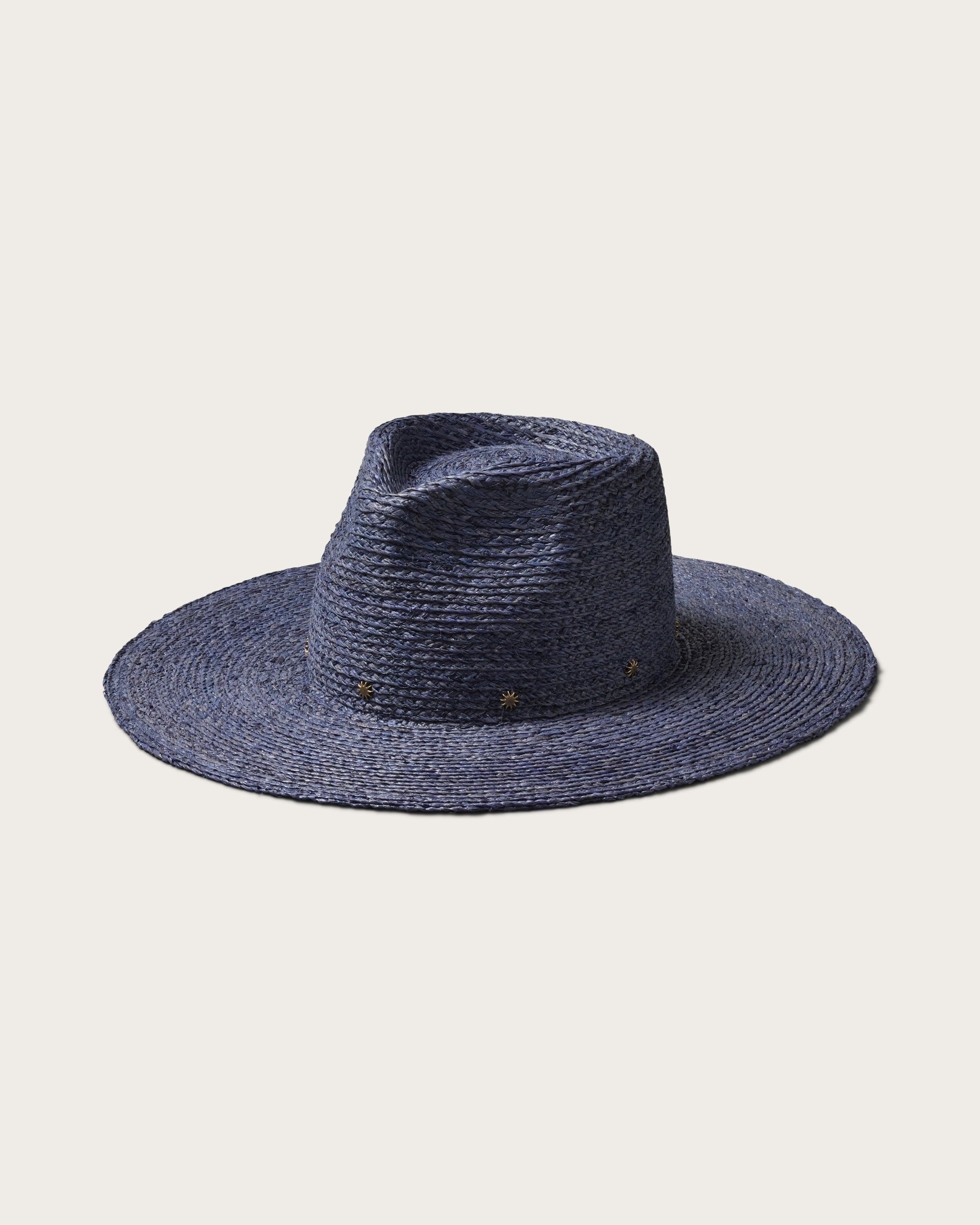 Hemlock Logan Straw Fedora in Smoky Blue