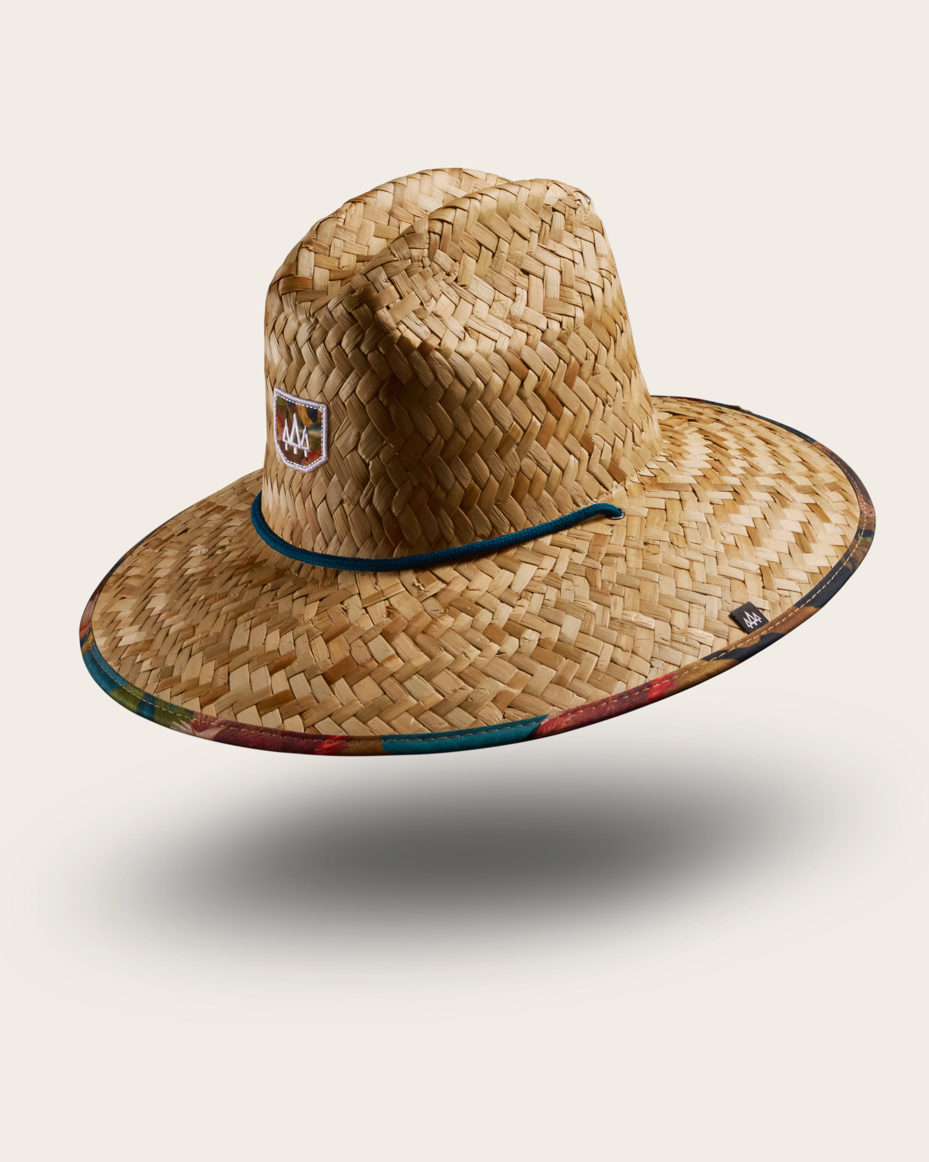 Mariner Straw Lifeguard Hat, Fish Print Straw Hat UPF 50+