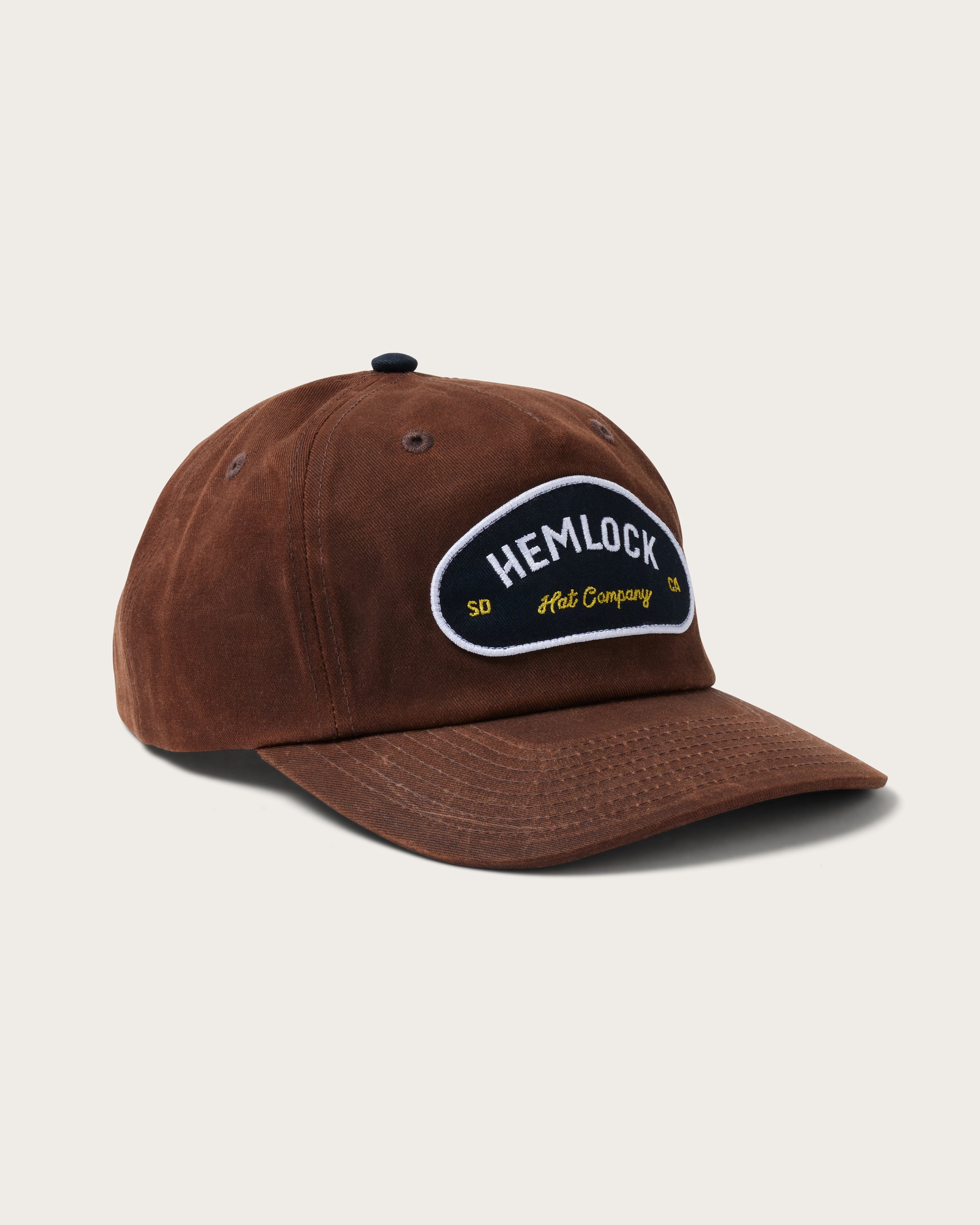 Hemlock Palomar Baseball Hat in Tobacco color side view