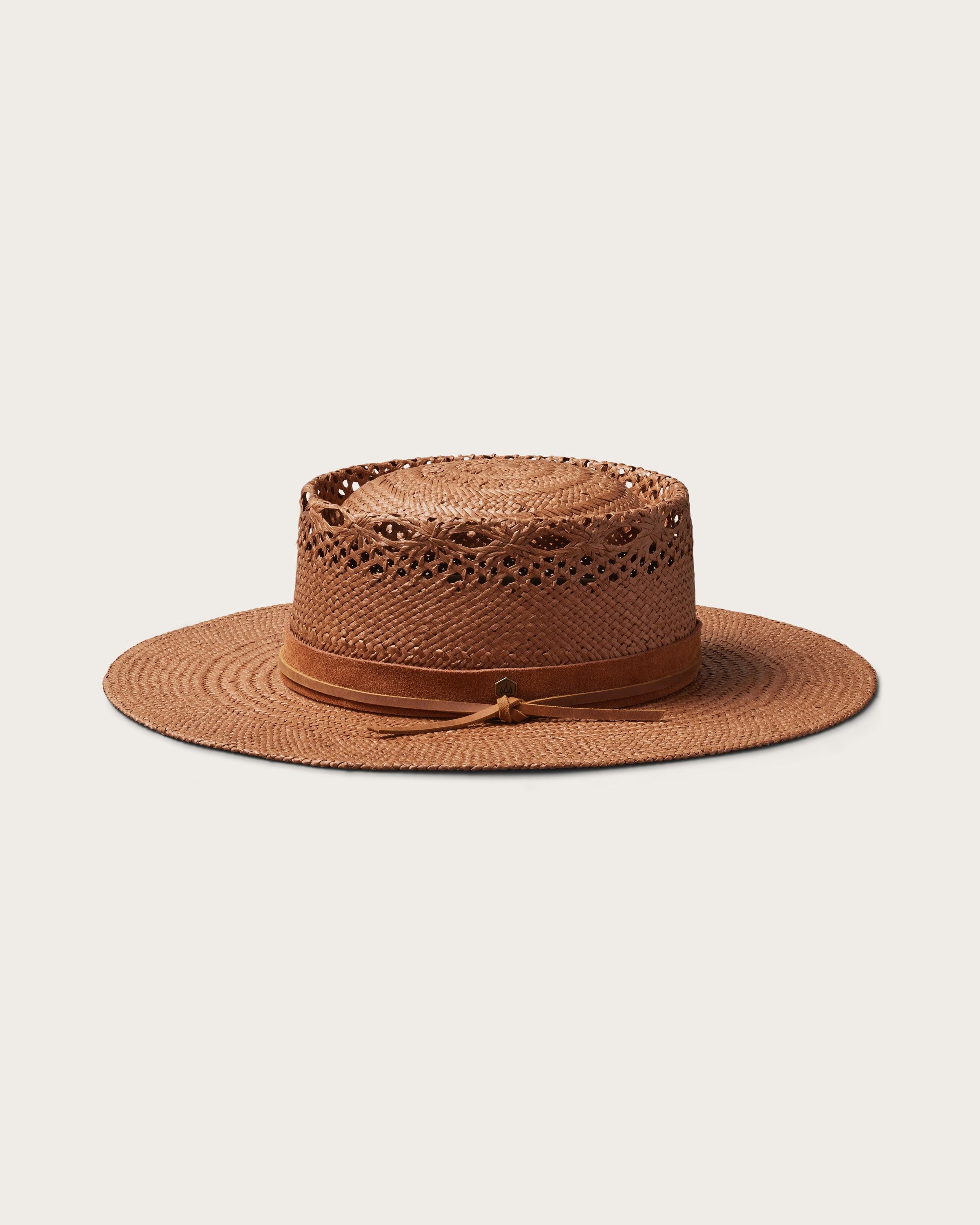 Phoenix Boater in Rust - undefined - Hemlock Hat Co. Premium Straw